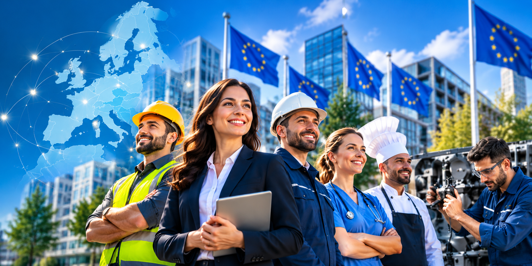Professional and skilled workforce across Europe